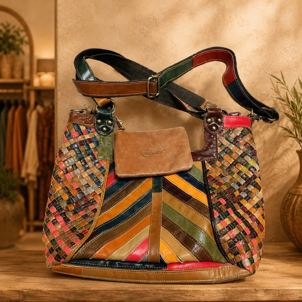 Amerileather rainbow patchwork